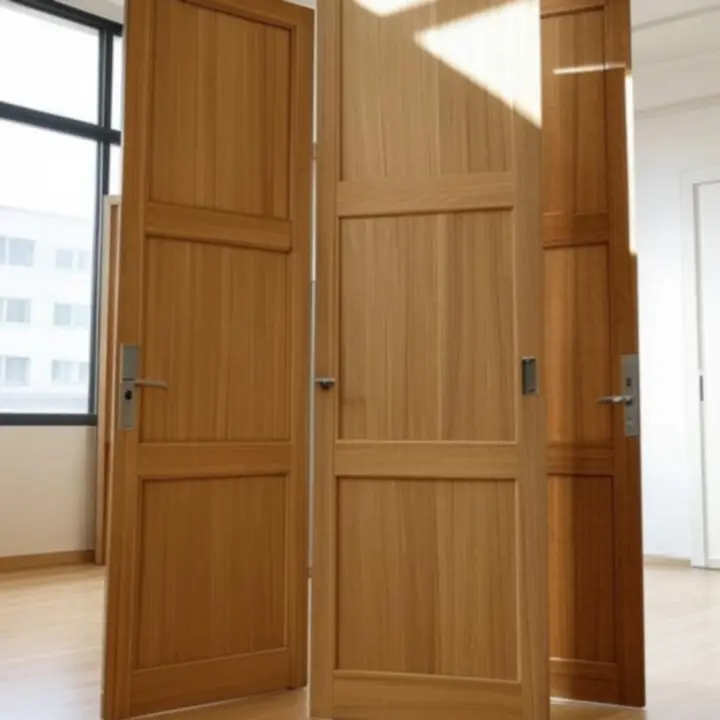 Kortárs fa beltéri ajtók letisztult, világos enteriőrben