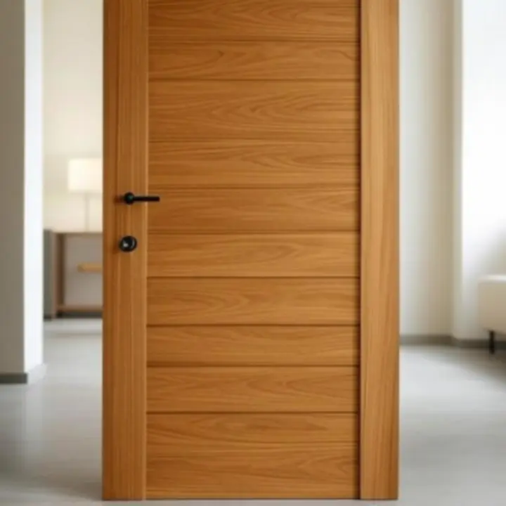 Modern fa beltéri ajtó neutrális, letisztult enteriőrben