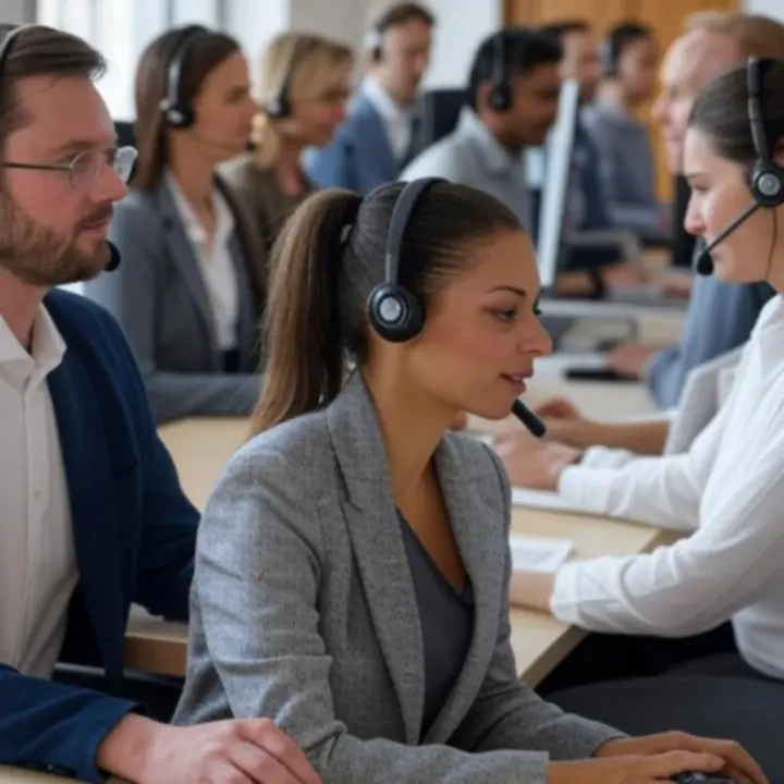 Magyar ügyfélszolgálati csapat irodai környezetben, prémium ajtómegoldásokkal kapcsolatos támogatást nyújtva